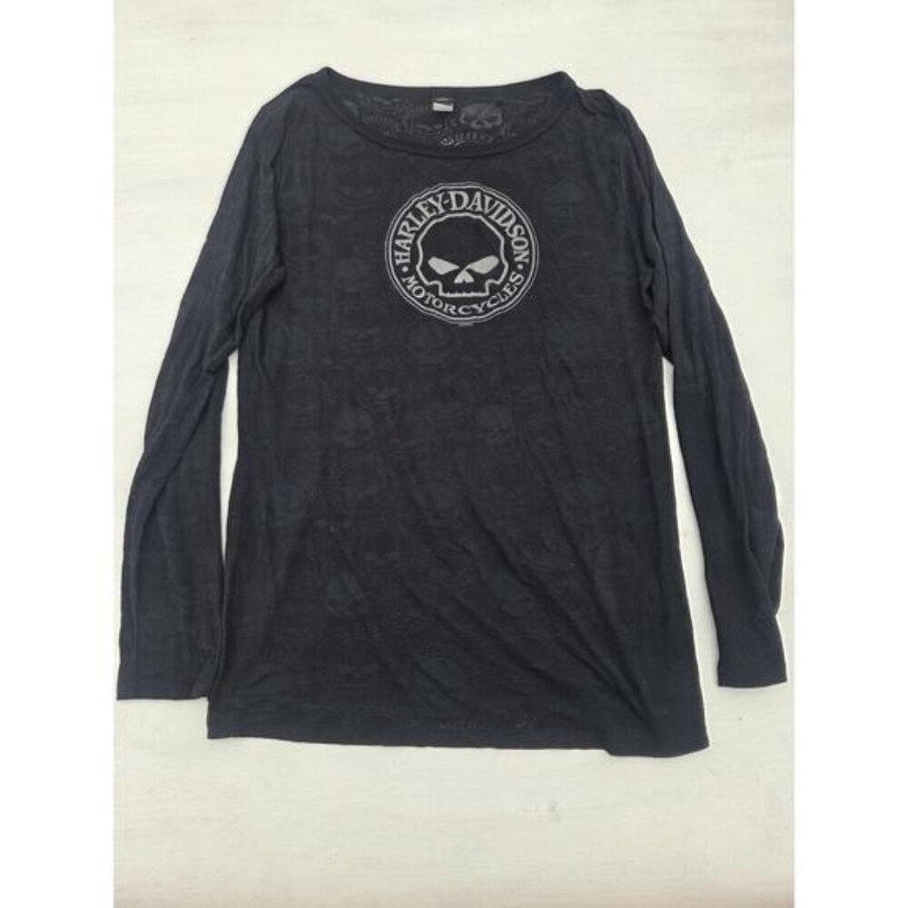 Harley-Davidson Women's 3XL T-Shirt Long Sleeve Top Skull Buford Georgia Biker